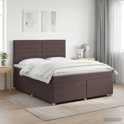 Boxspring krevet s madracem Tamno smeđa 140 x 200 cm Tkanina