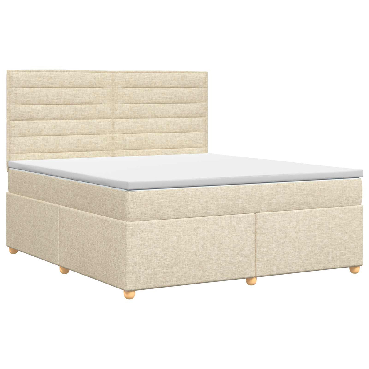 Boxspring krevet s madracem Krem 180 x 200 cm Tkanina