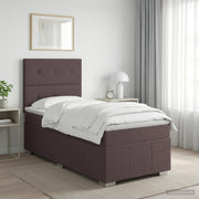 Boxspring krevet s madracem Tamno smeđa 100 x 200 cm Tkanina