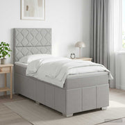 Boxspring krevet s madracem Svjetlosiva 90 x 190 cm Tkanina