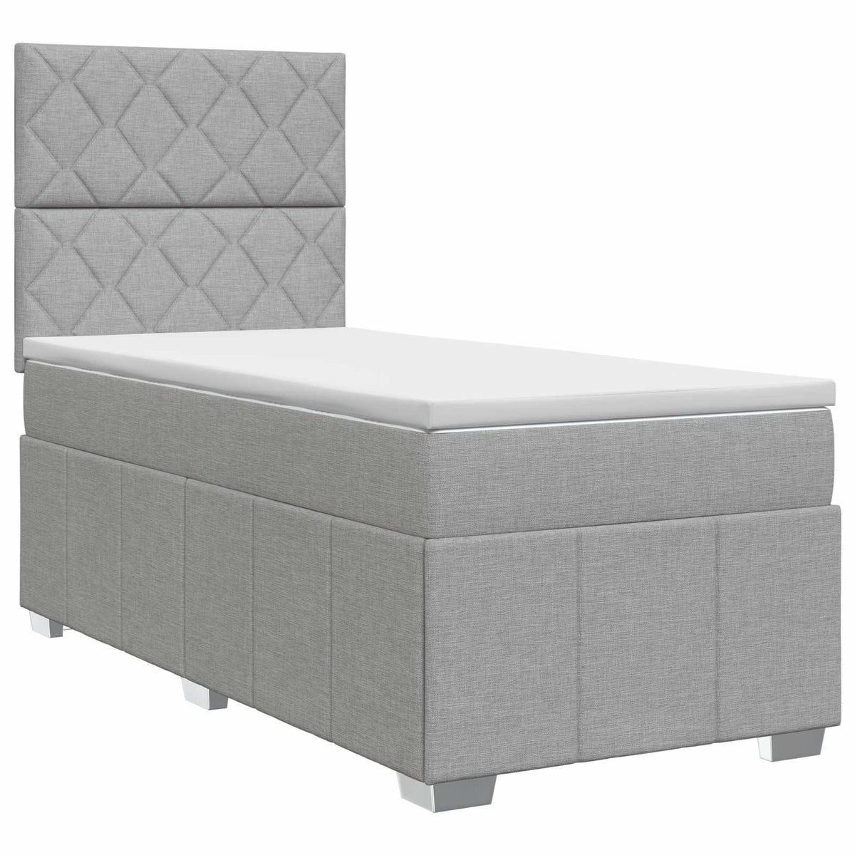 Boxspring krevet s madracem Svjetlosiva 80 x 200 cm Tkanina
