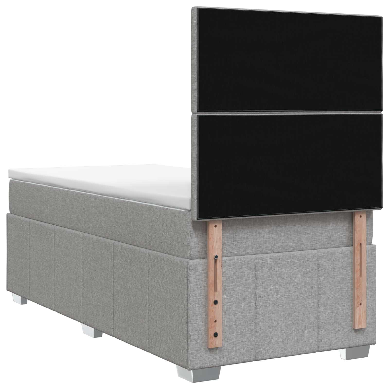 Boxspring krevet s madracem Svjetlosiva 90 x 190 cm Tkanina