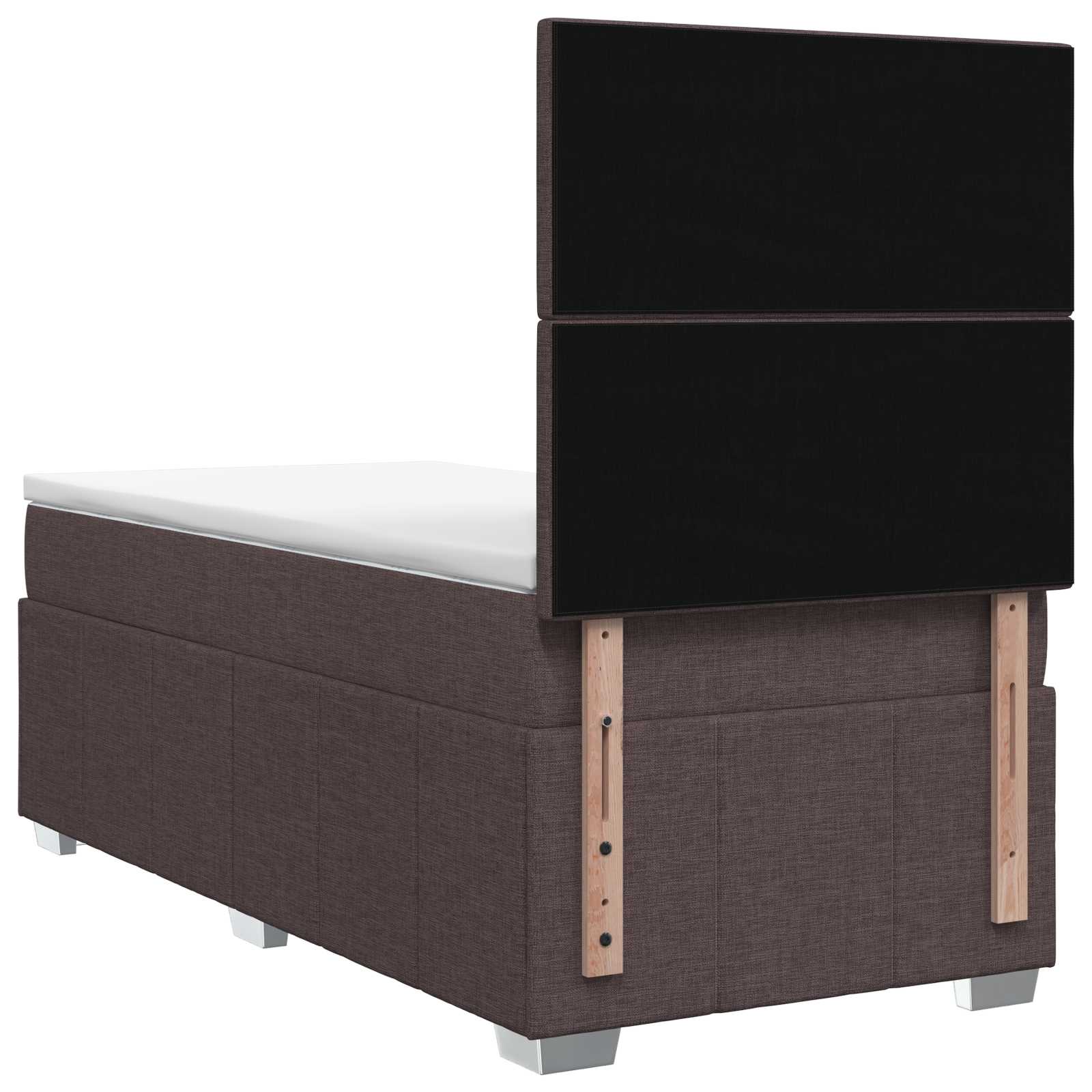 Boxspring krevet s madracem Tamno smeđa 100 x 200 cm Tkanina