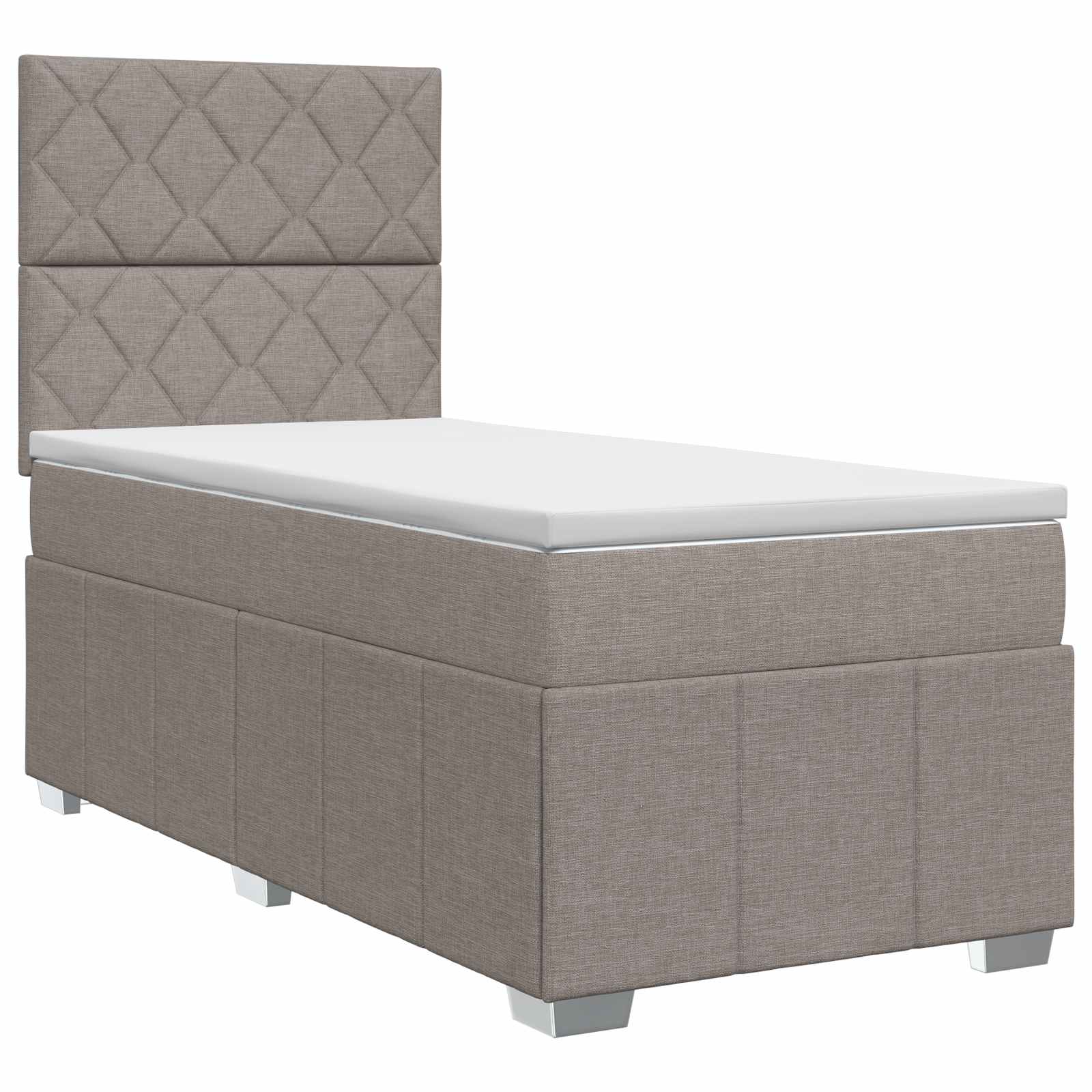 Boxspring krevet s madracem Sivosmeđa 100 x 200 cm Tkanina