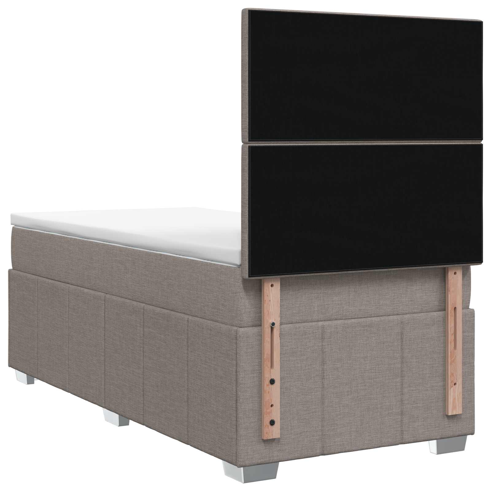 Boxspring krevet s madracem Sivosmeđa 100 x 200 cm Tkanina