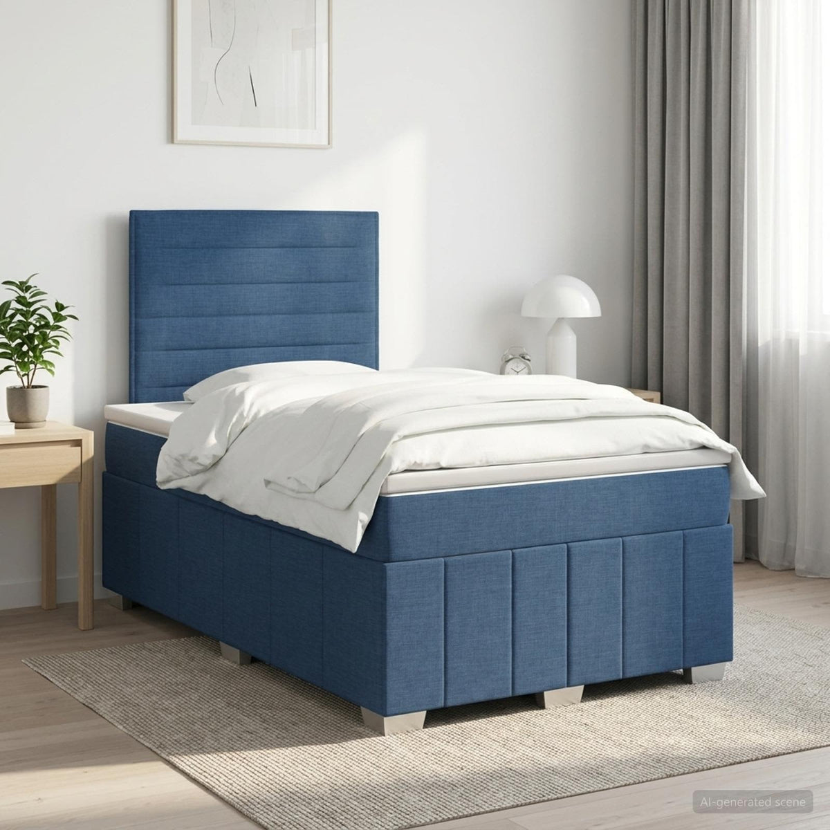 Boxspring krevet s madracem Plava 120 x 200 cm Tkanina