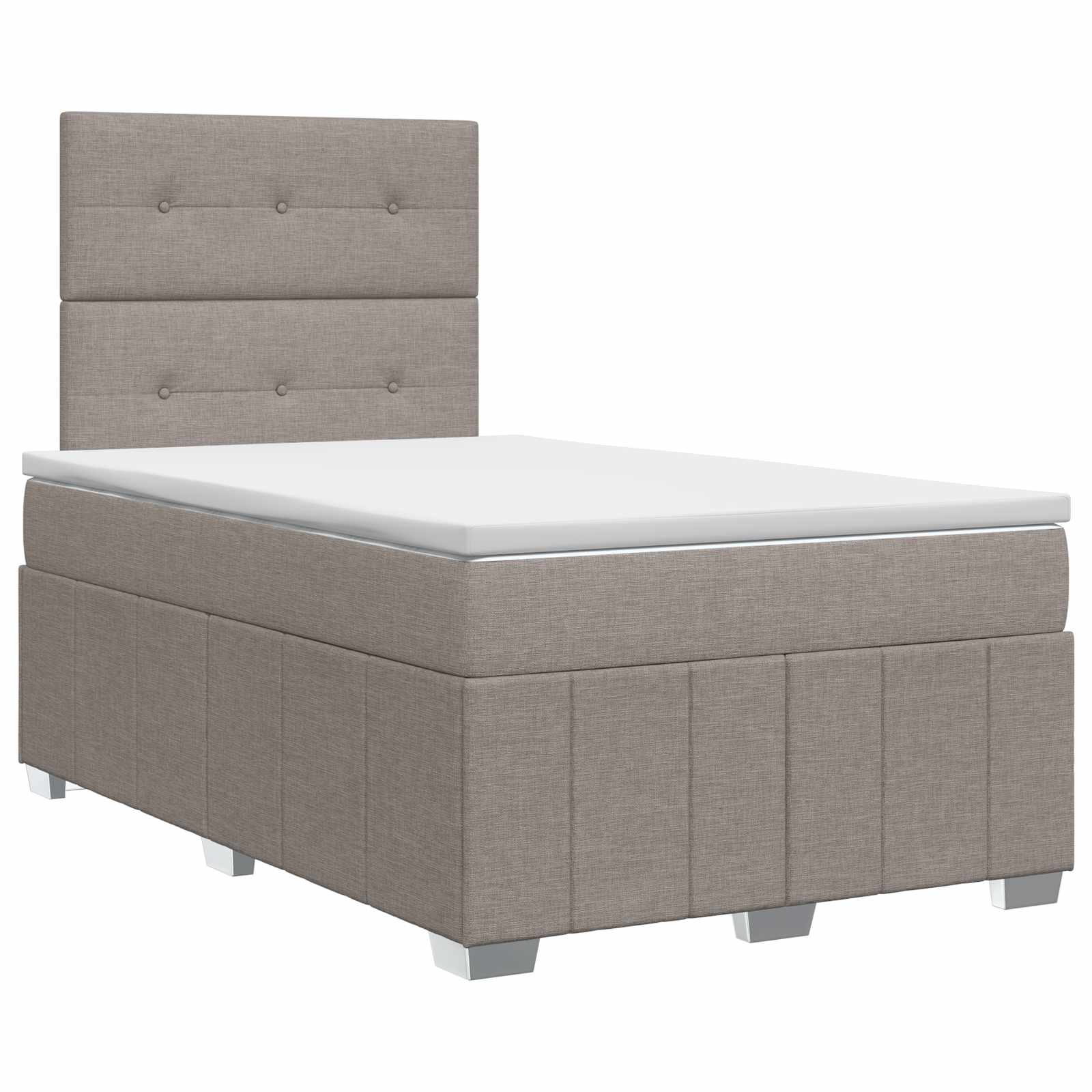Boxspring krevet s madracem Sivosmeđa 120 x 190 cm Tkanina