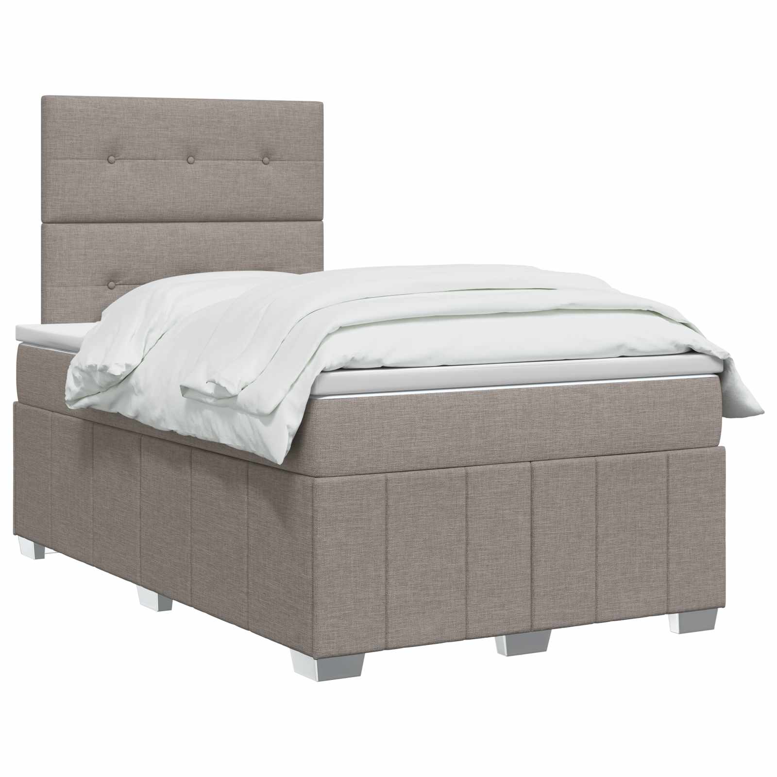 Boxspring krevet s madracem Sivosmeđa 120 x 190 cm Tkanina