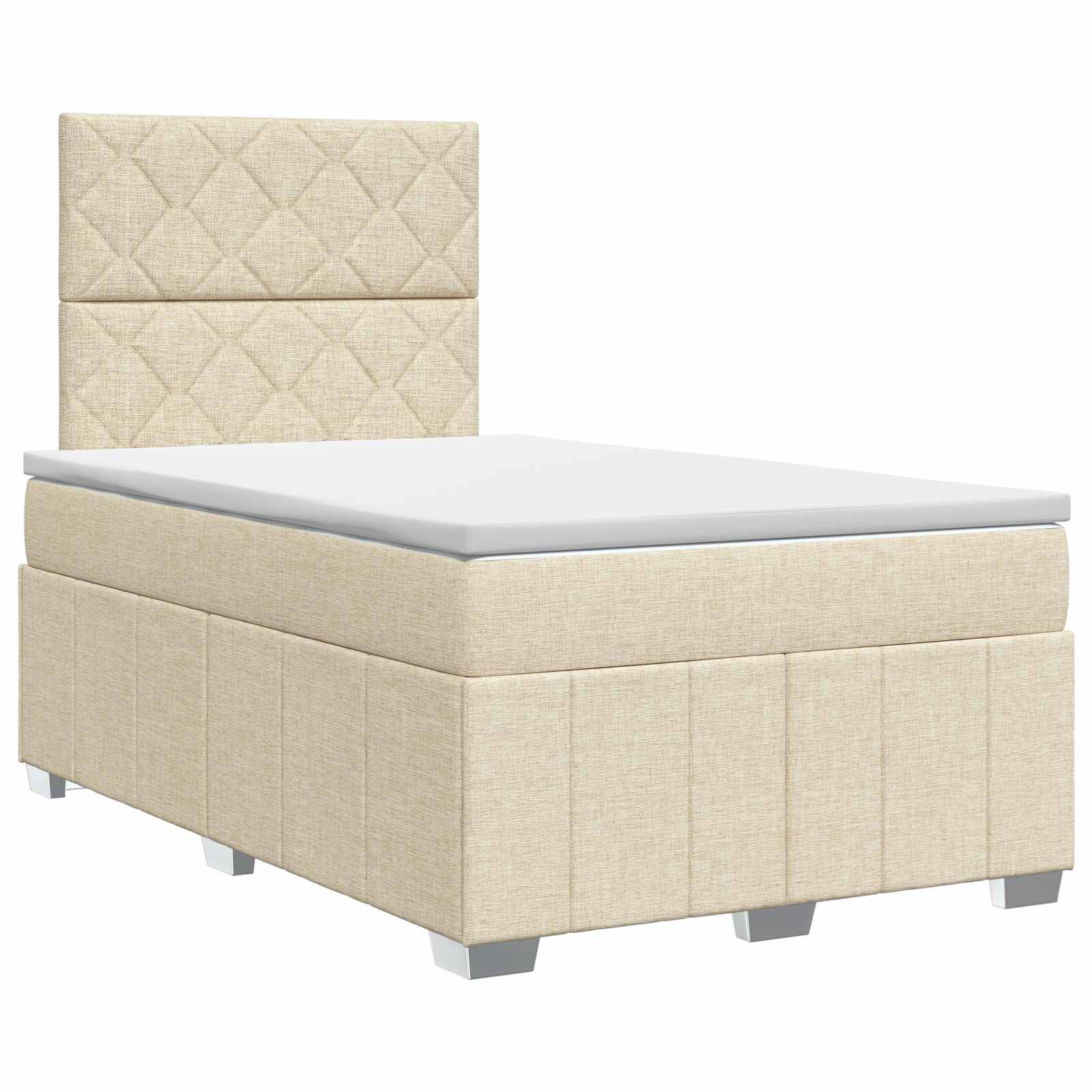 Boxspring krevet s madracem Krem 120 x 190 cm Tkanina