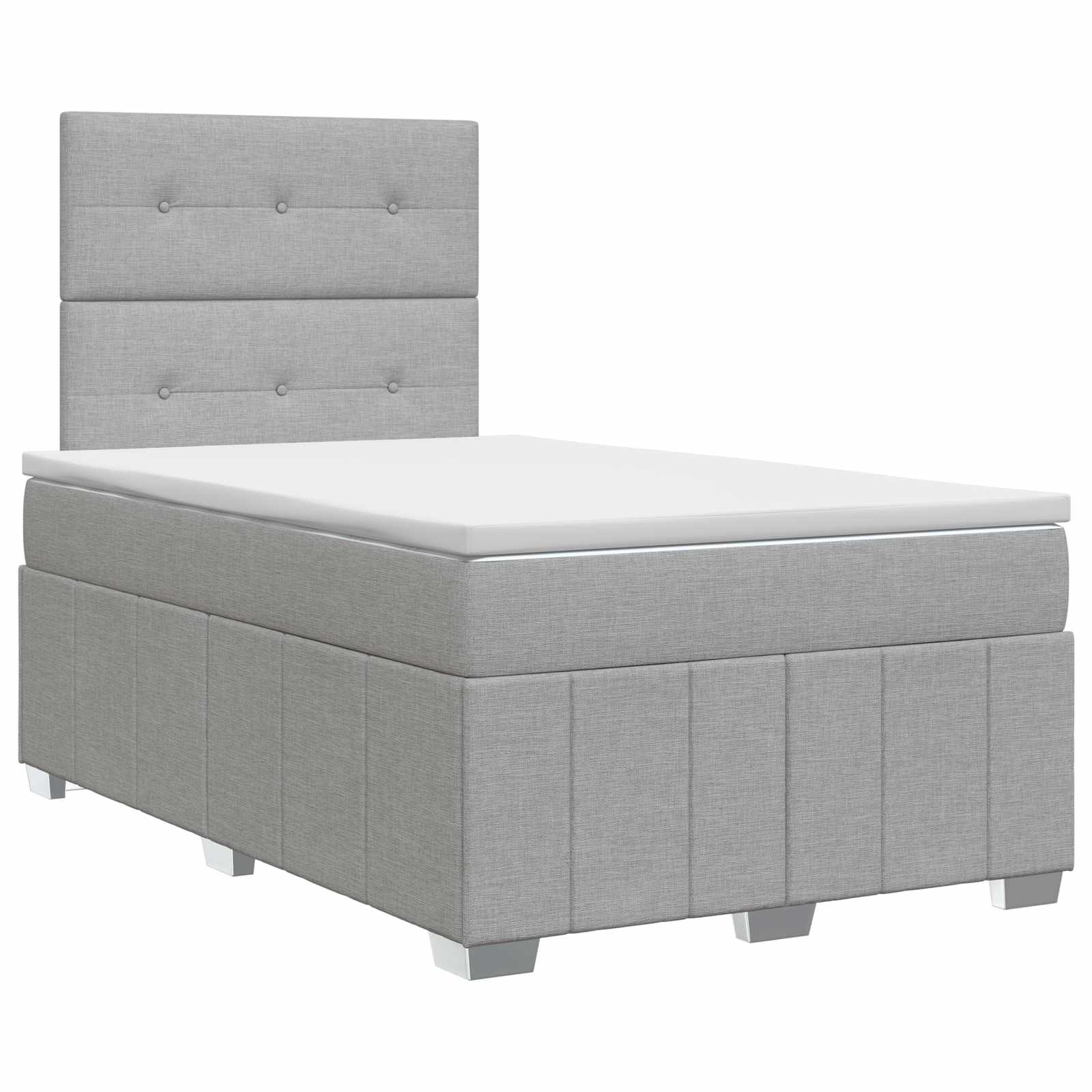 Boxspring krevet s madracem Svjetlosiva 120 x 200 cm Tkanina
