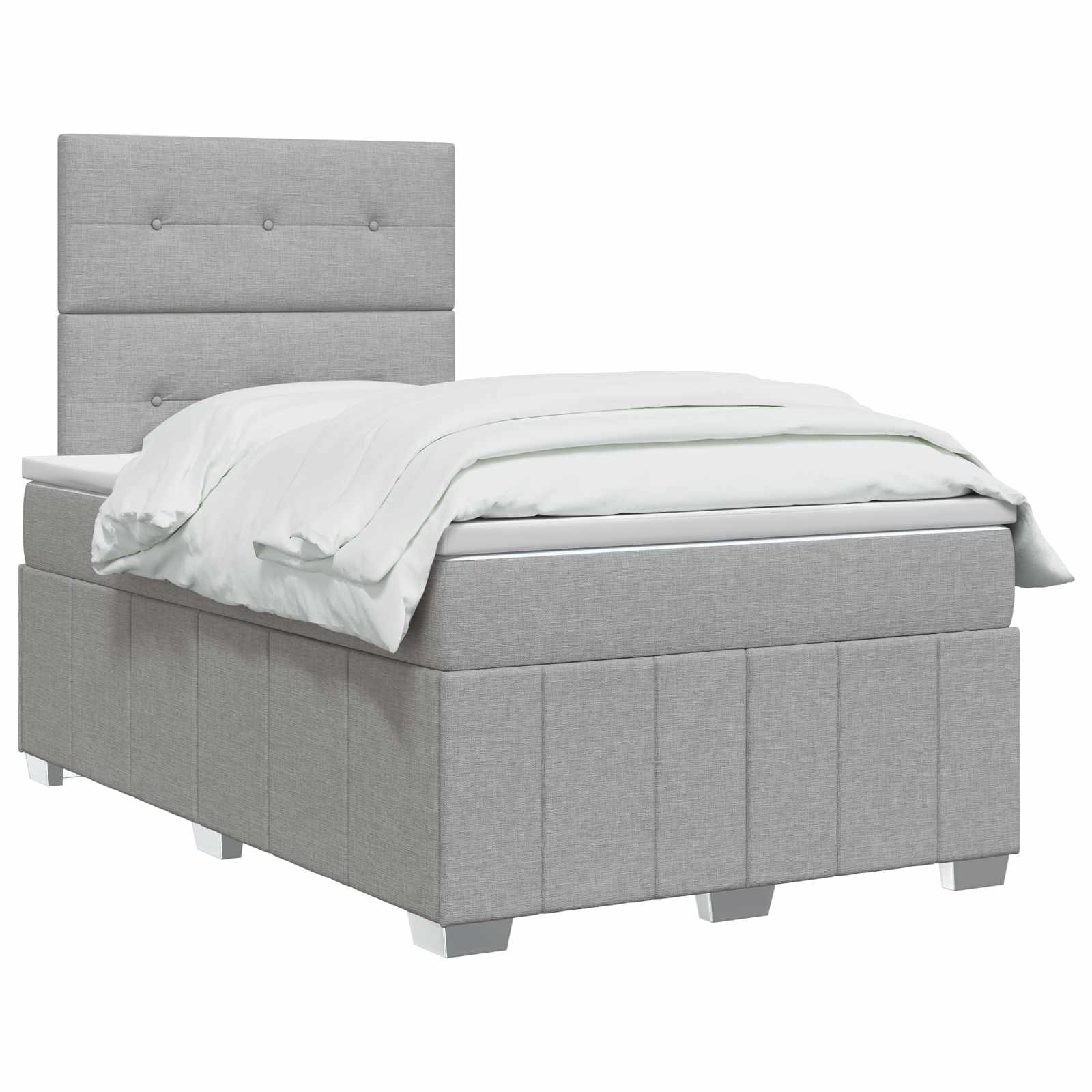 Boxspring krevet s madracem Svjetlosiva 120 x 200 cm Tkanina