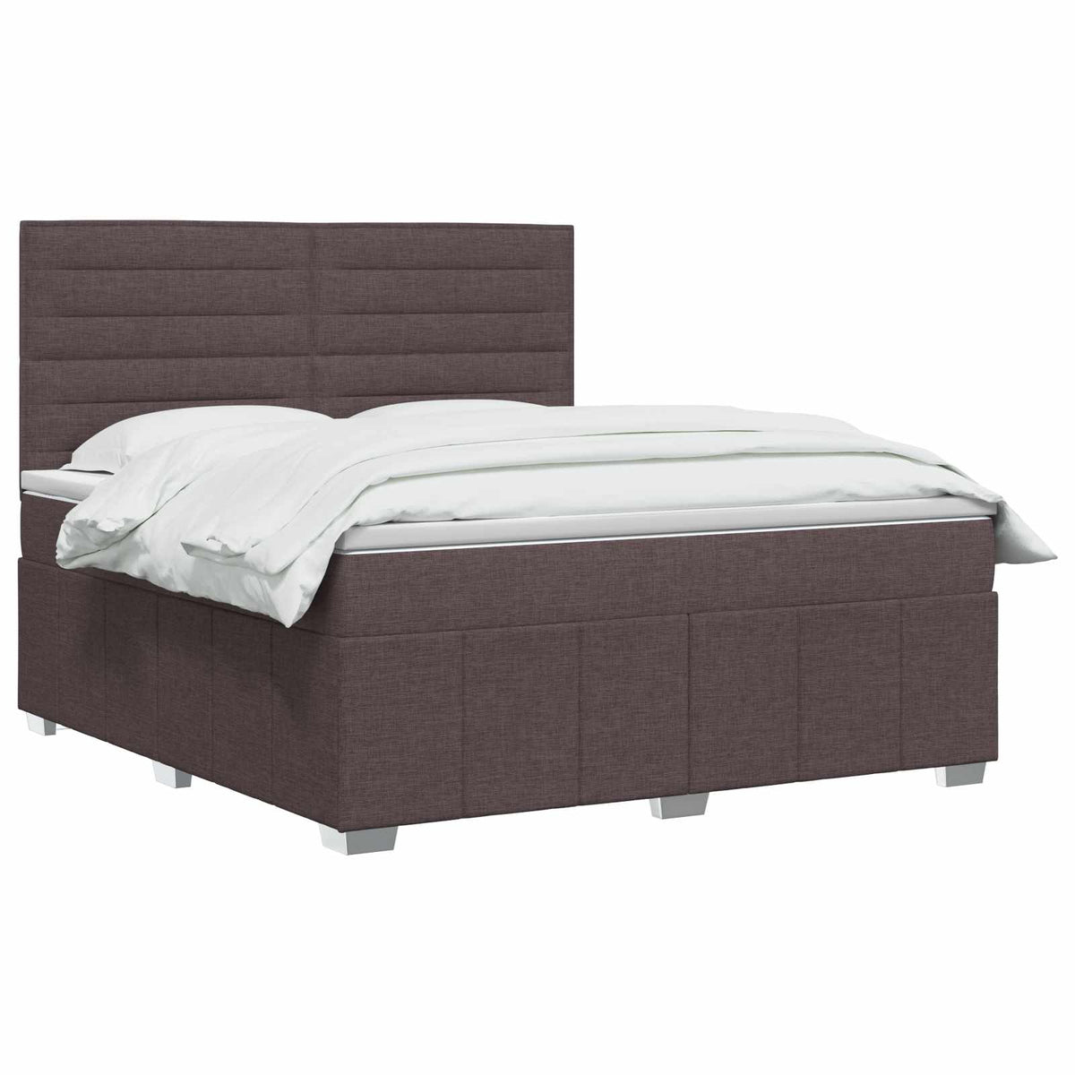 Boxspring krevet s madracem Tamno smeđa 140 x 200 cm Tkanina