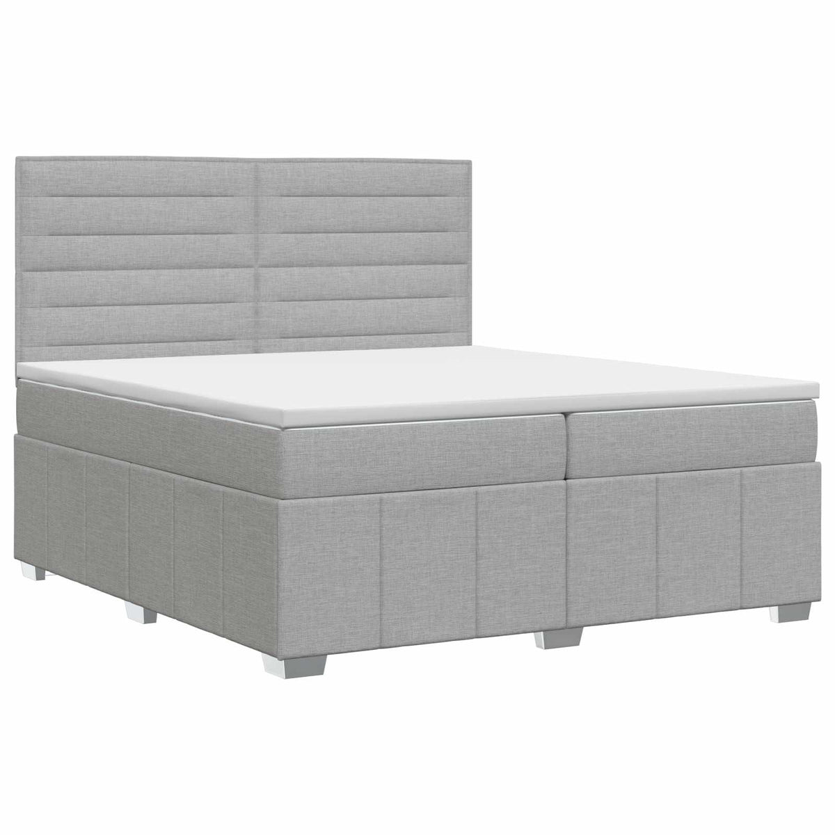 Boxspring krevet s madracem Svjetlosiva 160 x 200 cm Tkanina
