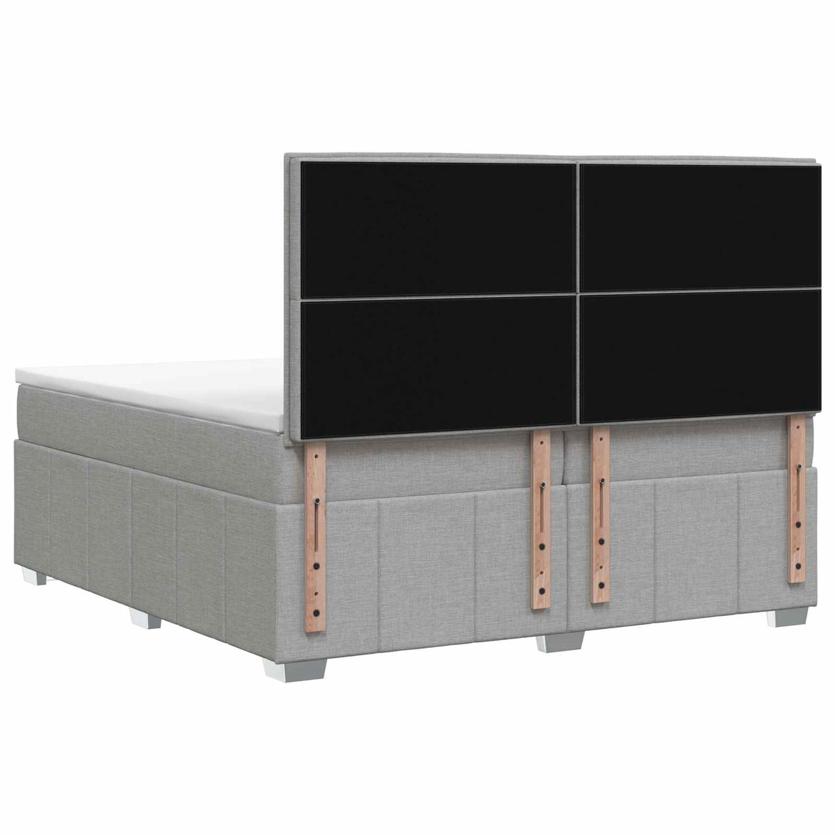 Boxspring krevet s madracem Svjetlosiva 160 x 200 cm Tkanina