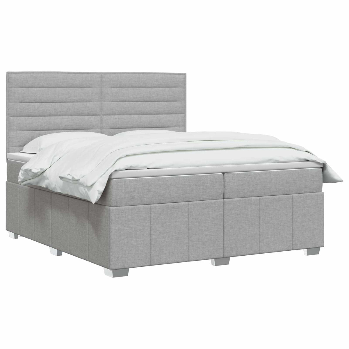 Boxspring krevet s madracem Svjetlosiva 160 x 200 cm Tkanina