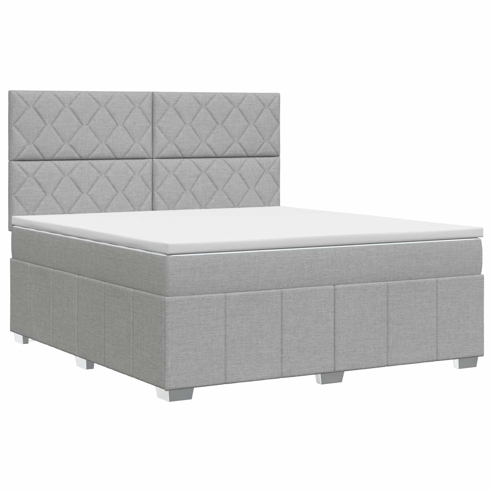 Boxspring krevet s madracem Svjetlosiva 160 x 200 cm Tkanina