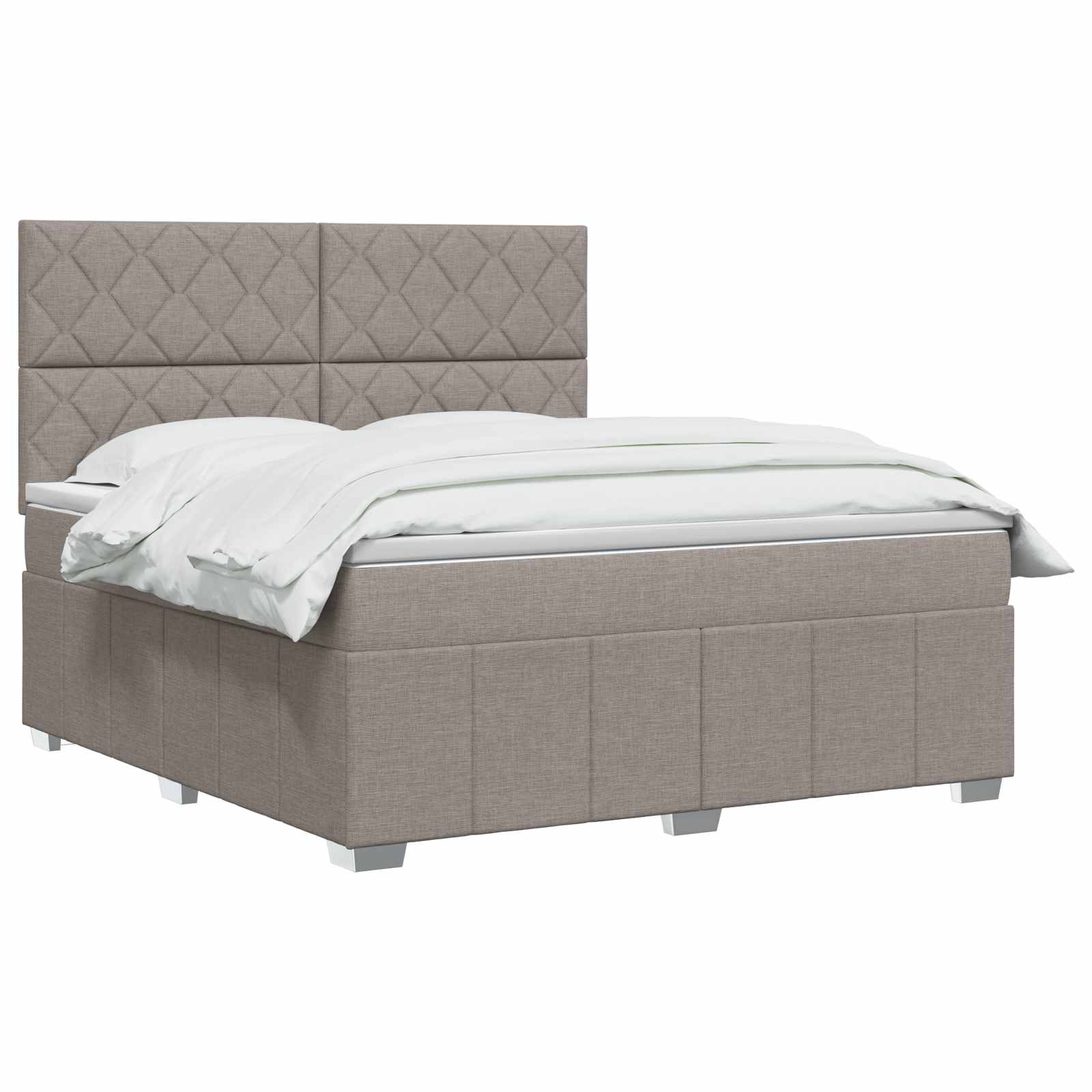 Boxspring krevet s madracem Sivosmeđa 180 x 200 cm Tkanina