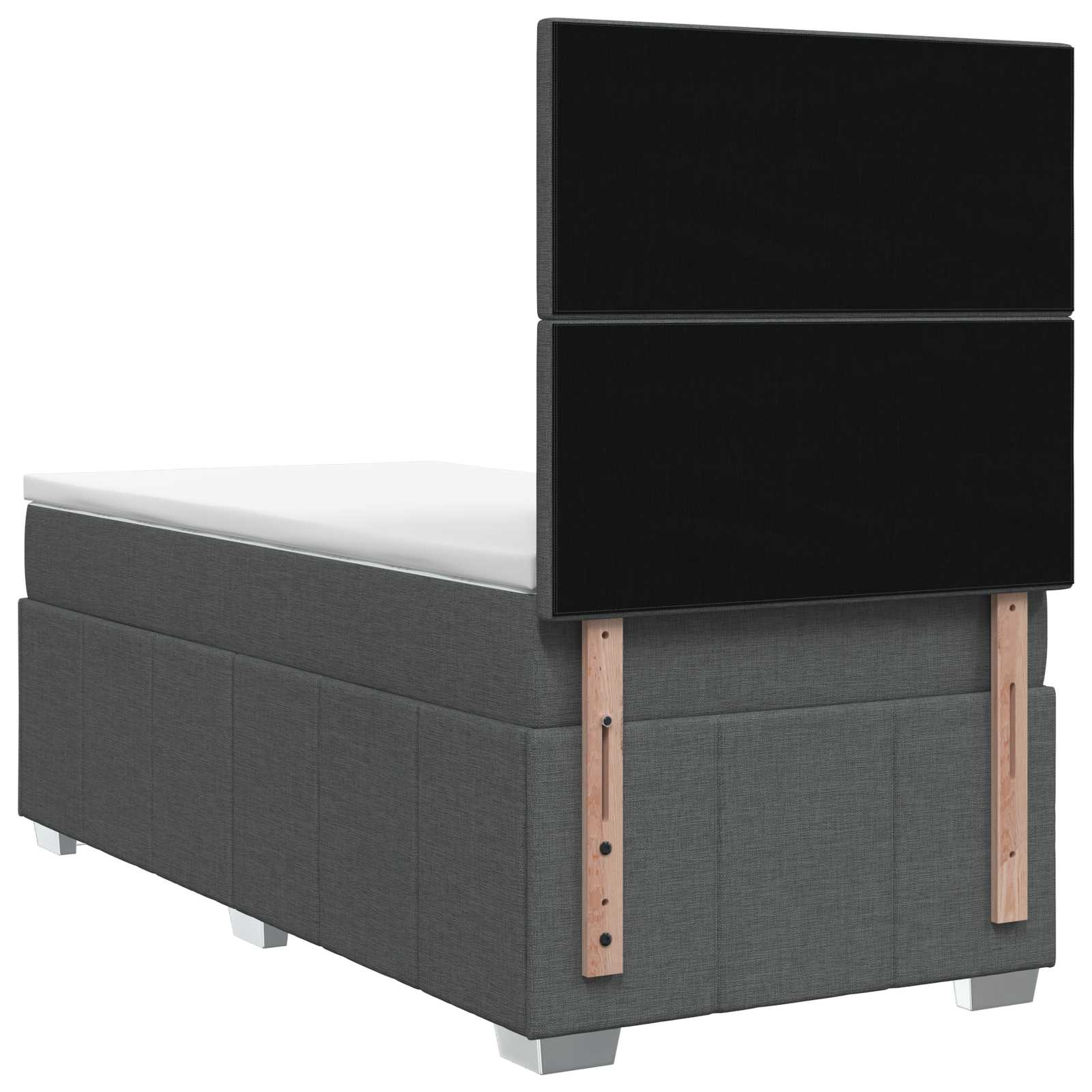 Boxspring krevet s madracem Tamnosiva Jjedan Tkanina