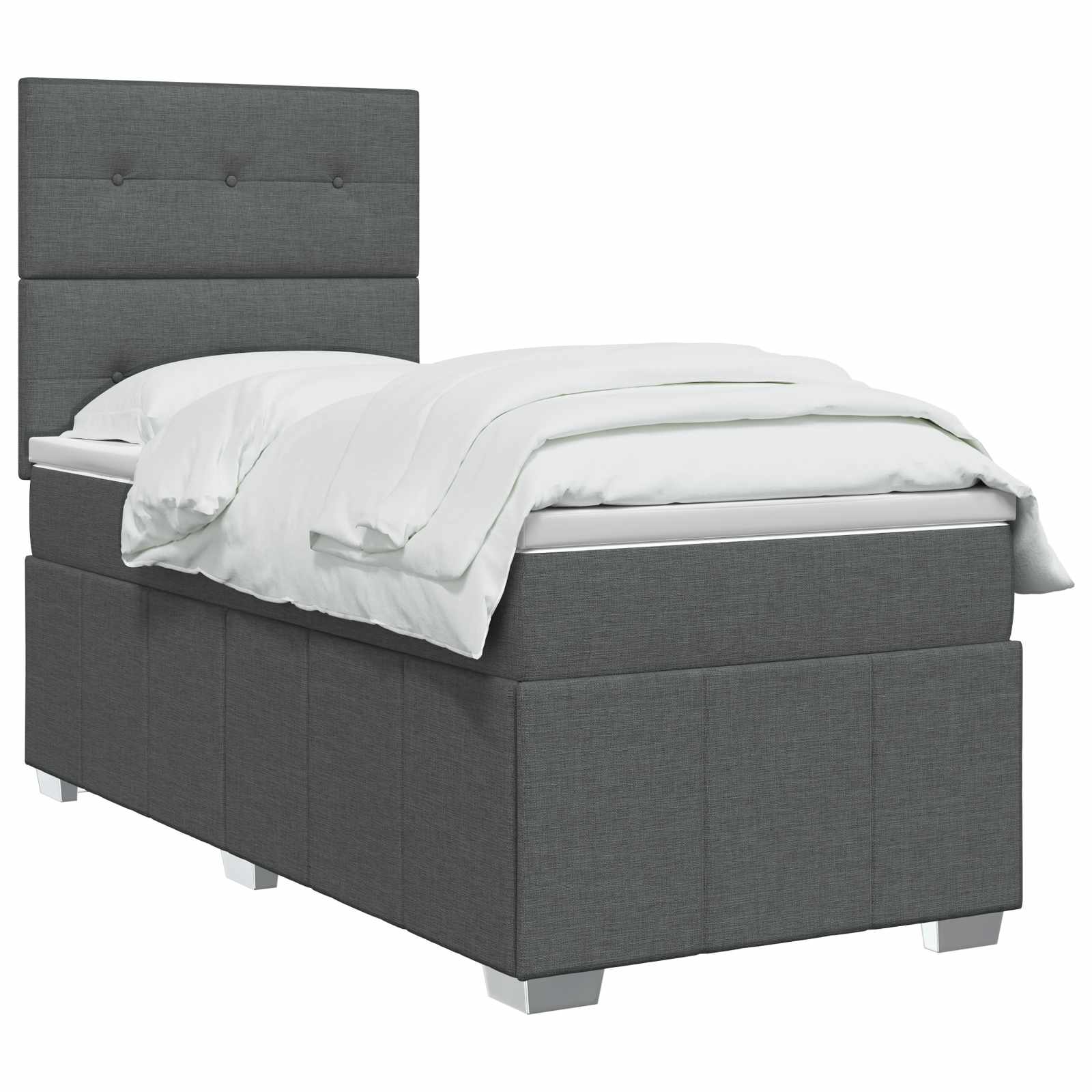Boxspring krevet s madracem Tamnosiva Jjedan Tkanina