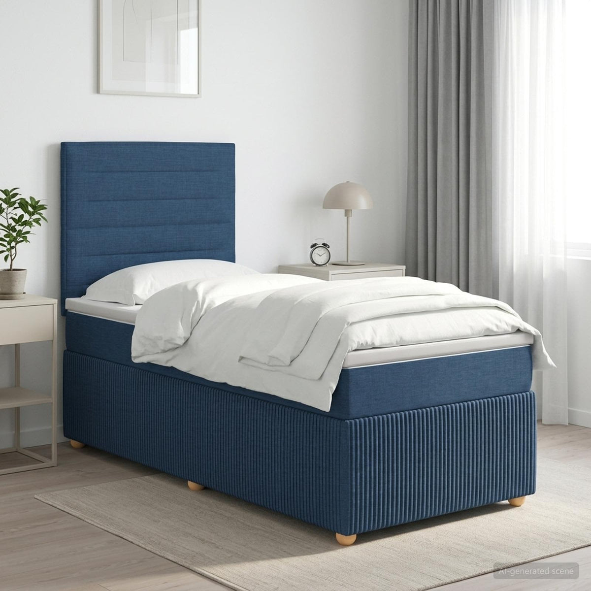 Boxspring krevet s madracem Plava 100 x 200 cm Tkanina