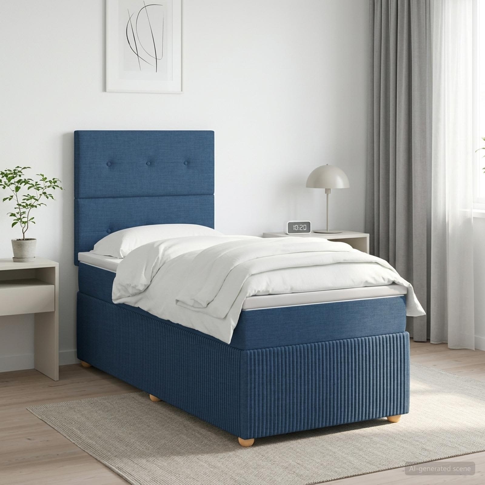 Boxspring krevet s madracem Plava 90 x 200 cm Tkanina