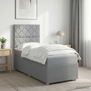 Boxspring krevet s madracem Svjetlosiva 90 x 190 cm Tkanina