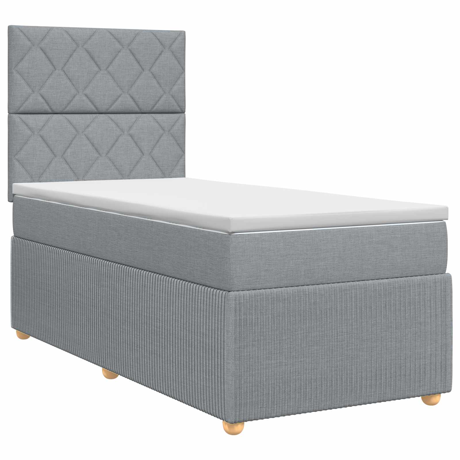 Boxspring krevet s madracem Svjetlosiva 90 x 190 cm Tkanina