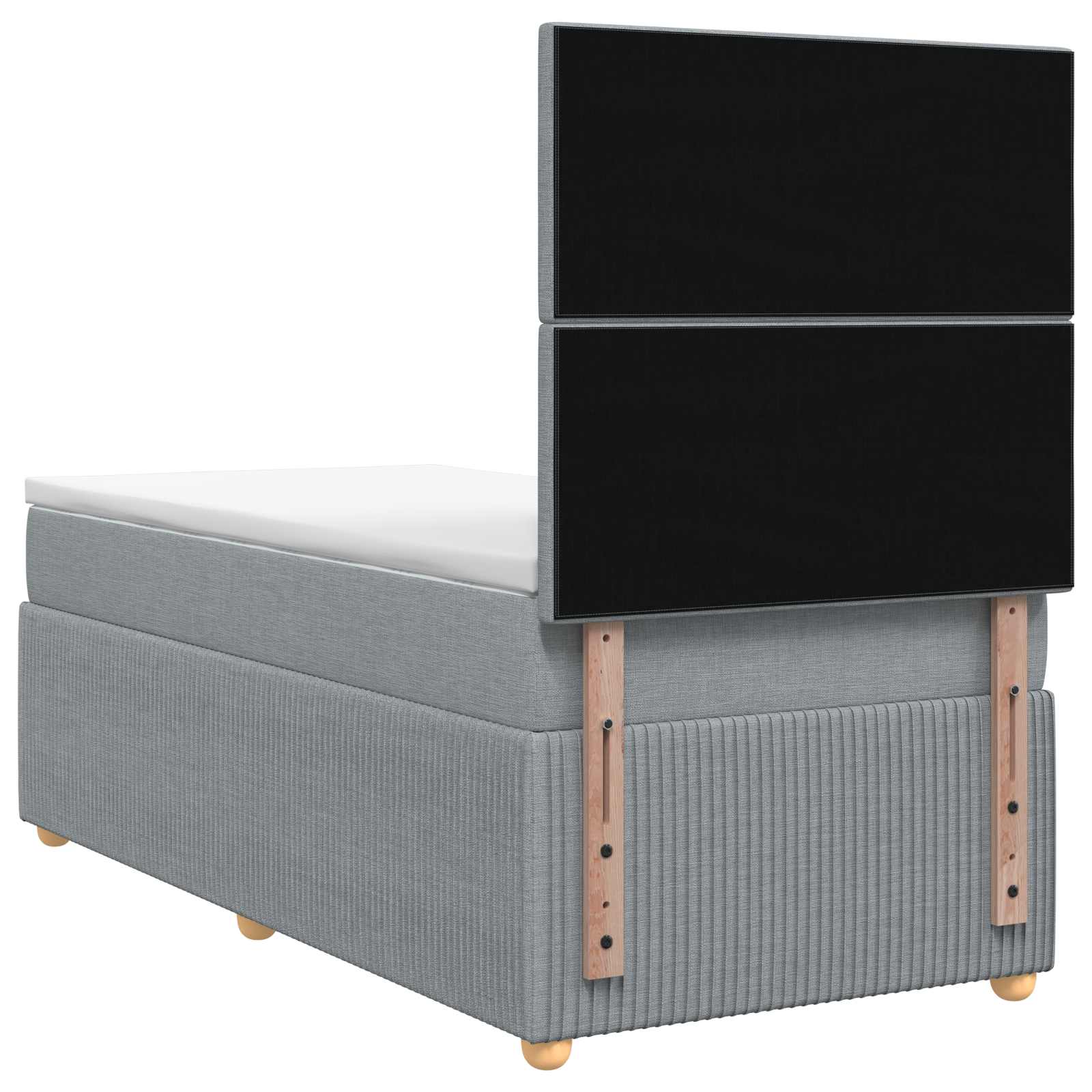 Boxspring krevet s madracem Svjetlosiva 90 x 190 cm Tkanina