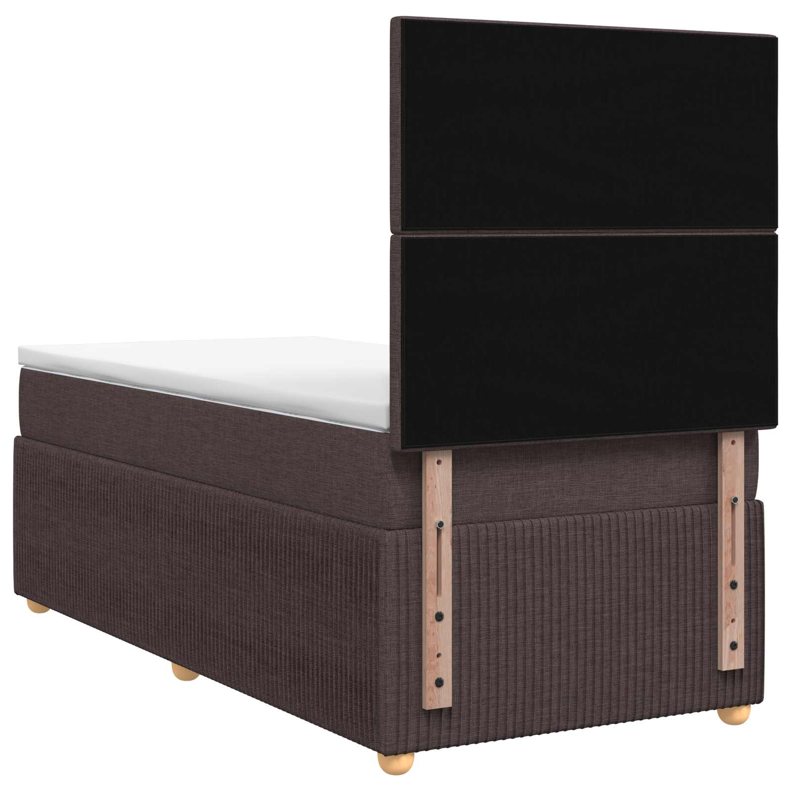 Boxspring krevet s madracem Tamno smeđa 90 x 200 cm Tkanina