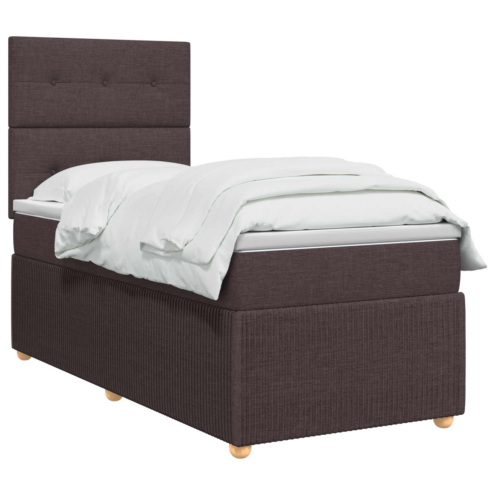 Boxspring krevet s madracem Tamno smeđa 90 x 200 cm Tkanina
