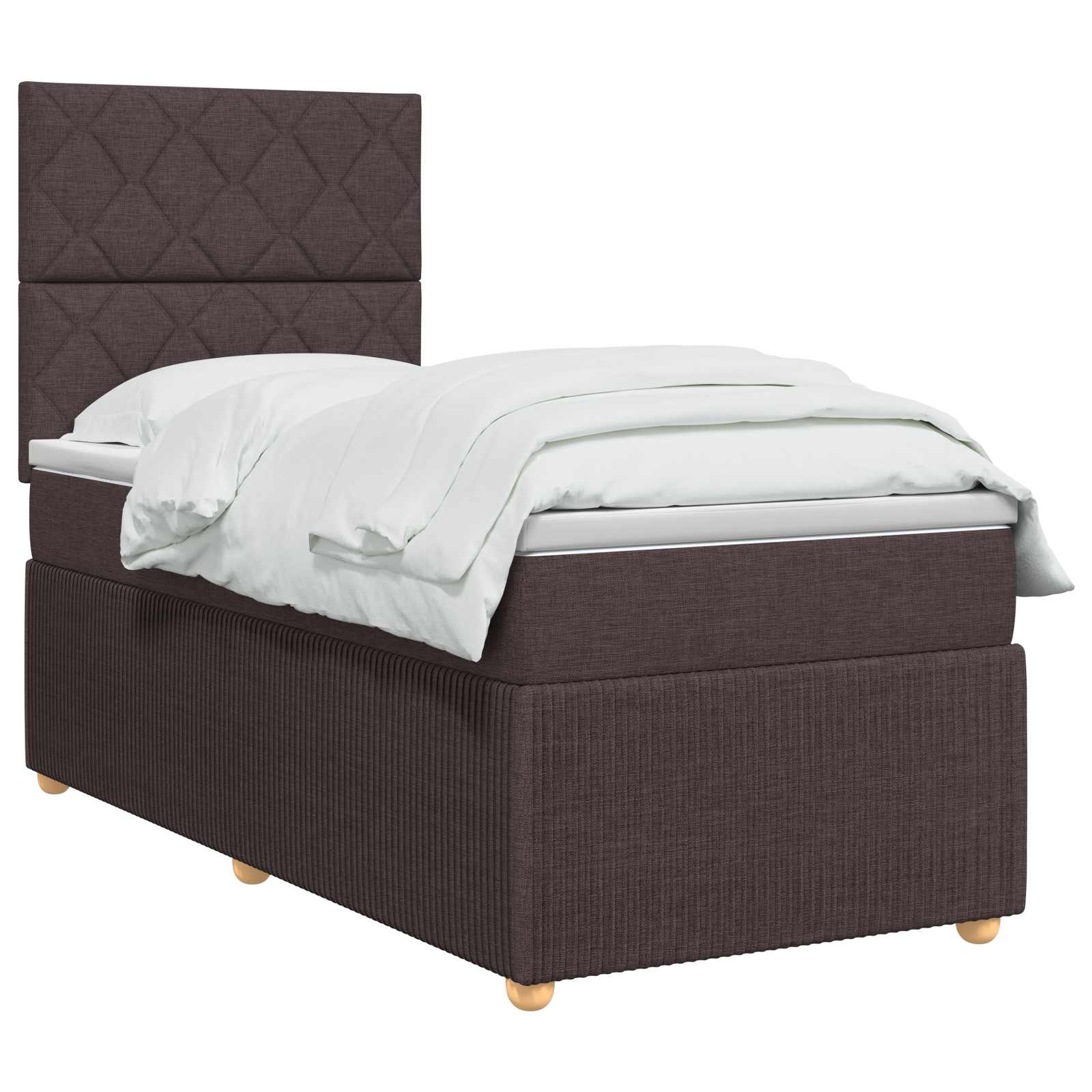 Boxspring krevet s madracem Tamno smeđa 90 x 200 cm Tkanina