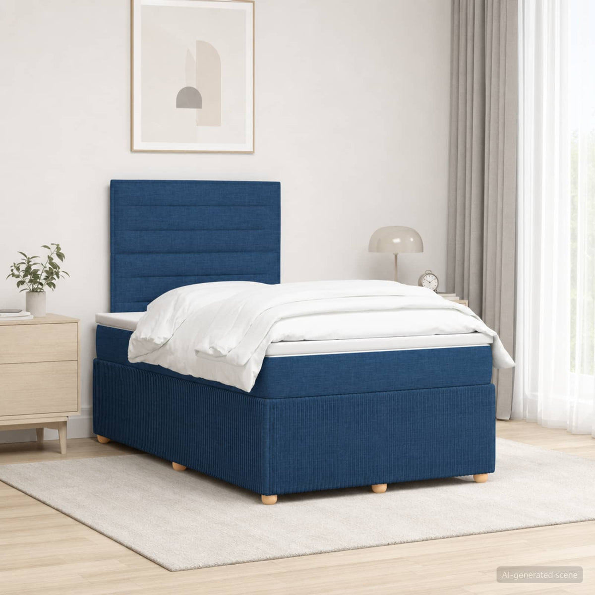 Boxspring krevet s madracem Plava 120 x 190 cm Tkanina