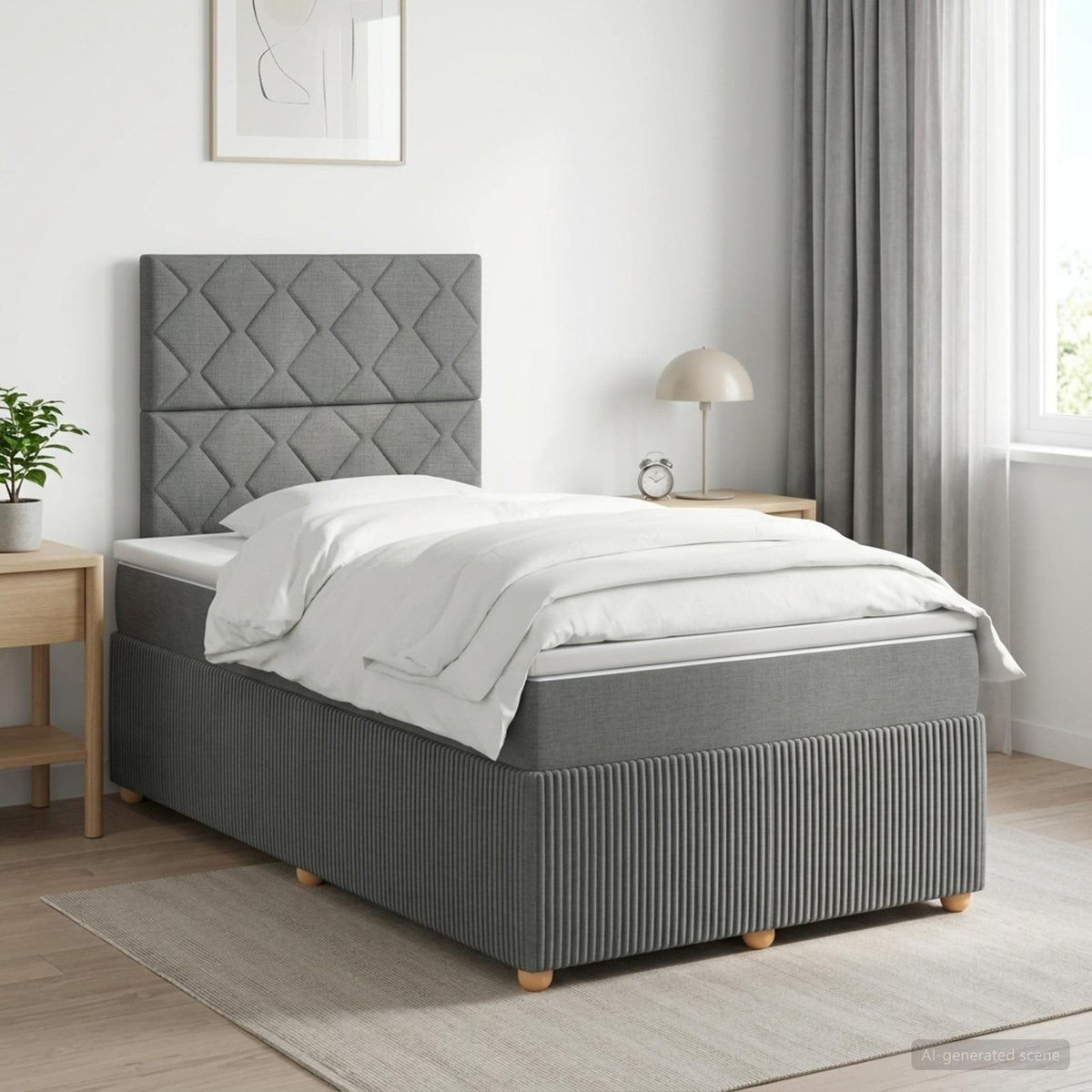 Boxspring krevet s madracem Tamnosiva 120 x 200 cm Tkanina