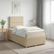 Boxspring krevet s madracem Krem 120 x 200 cm Tkanina