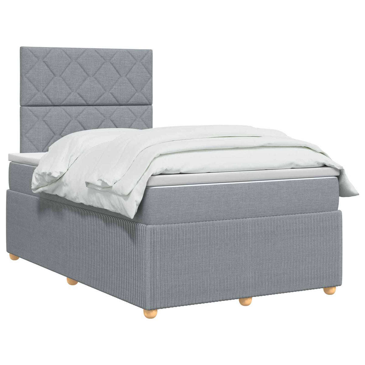 Boxspring krevet s madracem Svjetlosiva 120 x 200 cm Tkanina