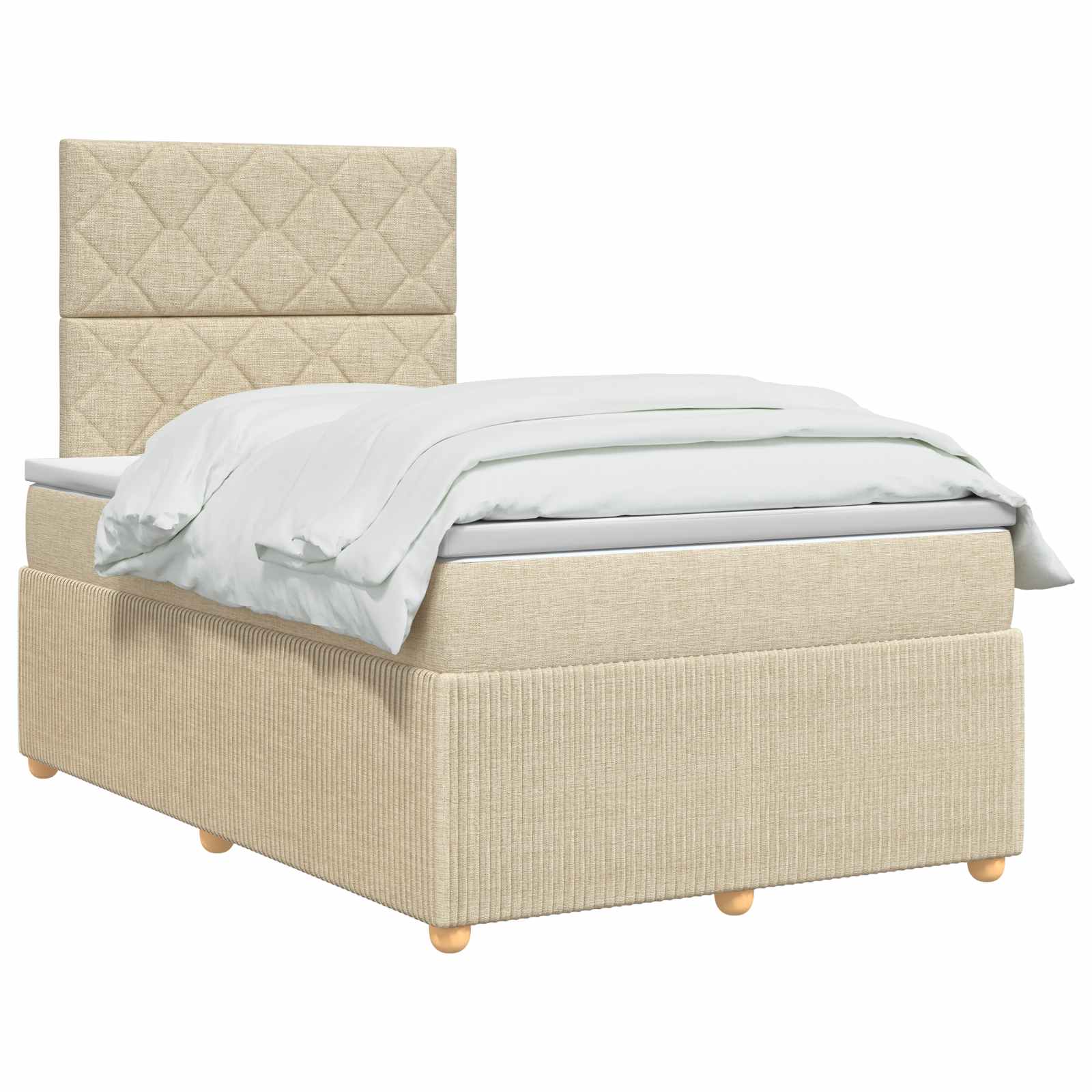 Boxspring krevet s madracem Krem 120 x 200 cm Tkanina