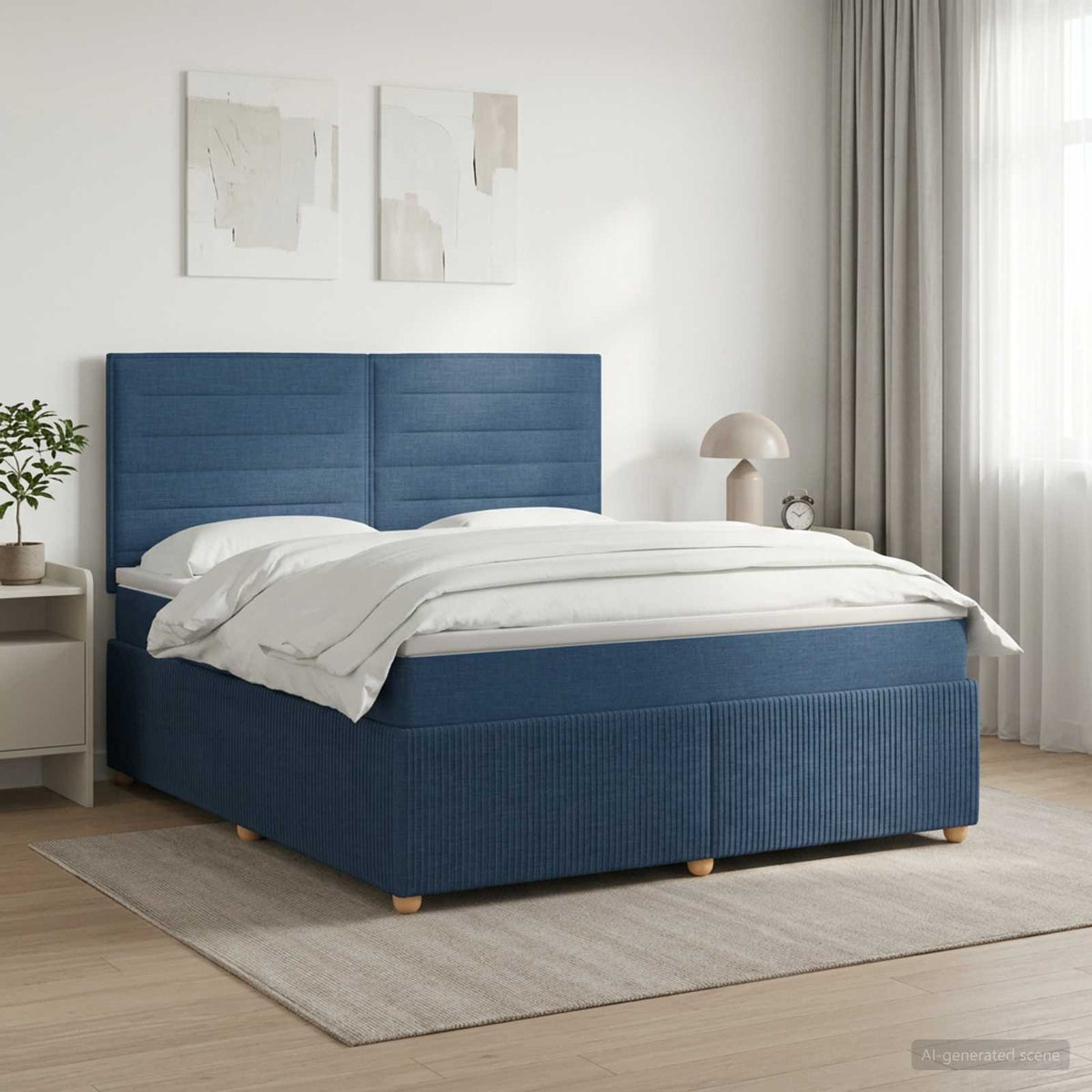 Boxspring krevet s madracem Plava 140 x 200 cm Tkanina