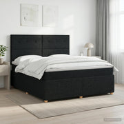 Boxspring krevet s madracem Crna 180 x 200 cm Tkanina