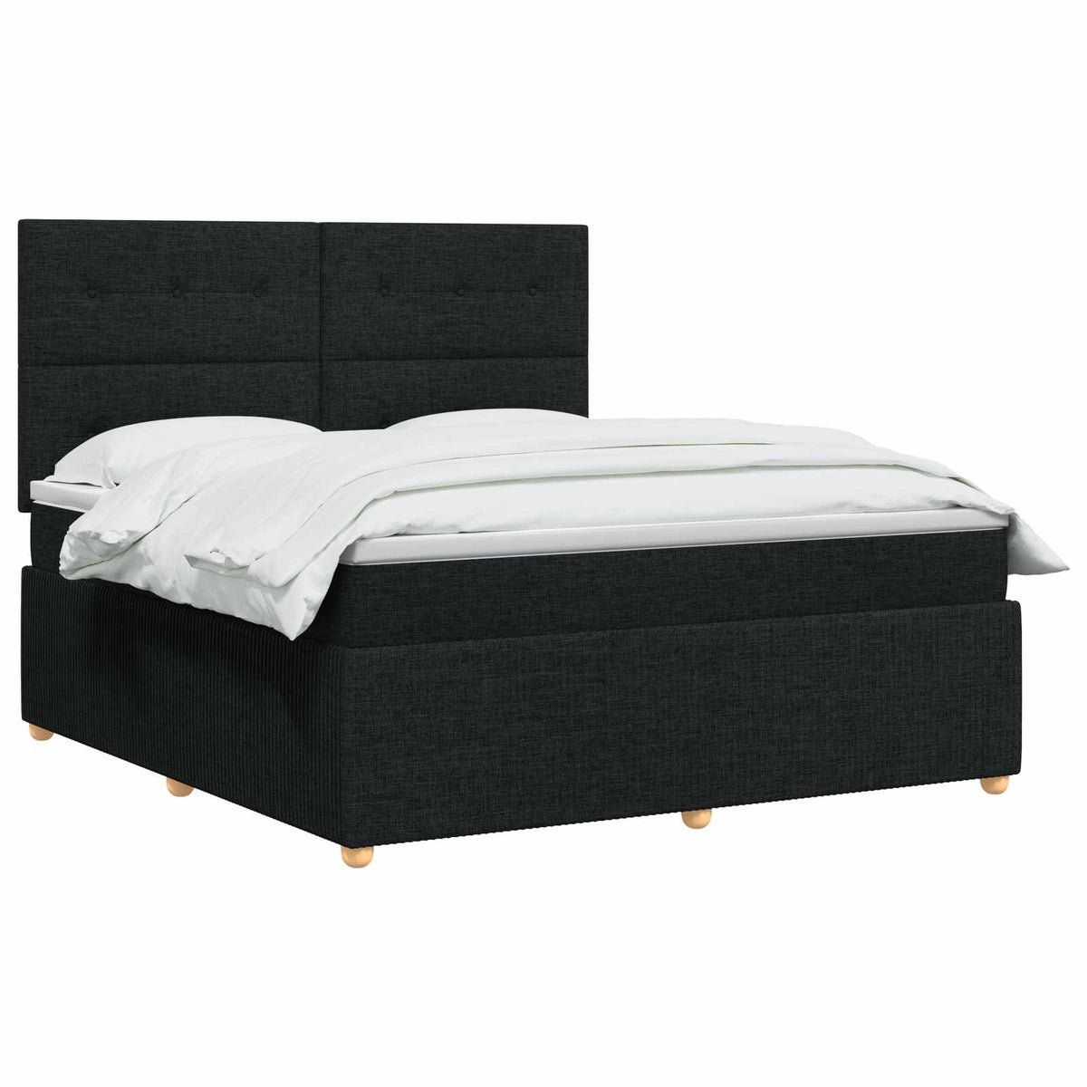 Boxspring krevet s madracem Crna 180 x 200 cm Tkanina