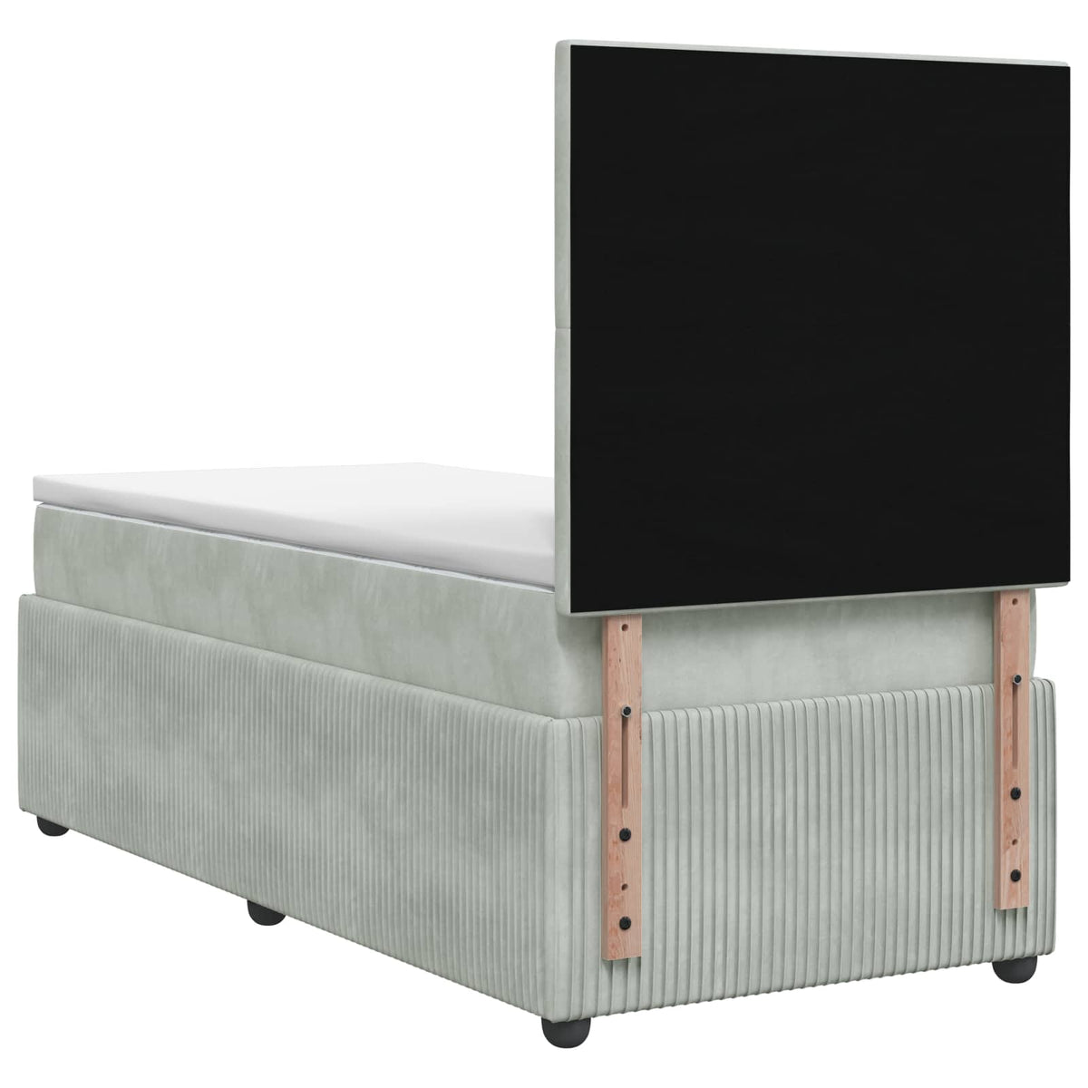 Boxspring krevet s madracem Svjetlosiva 80 x 200 cm Baršun