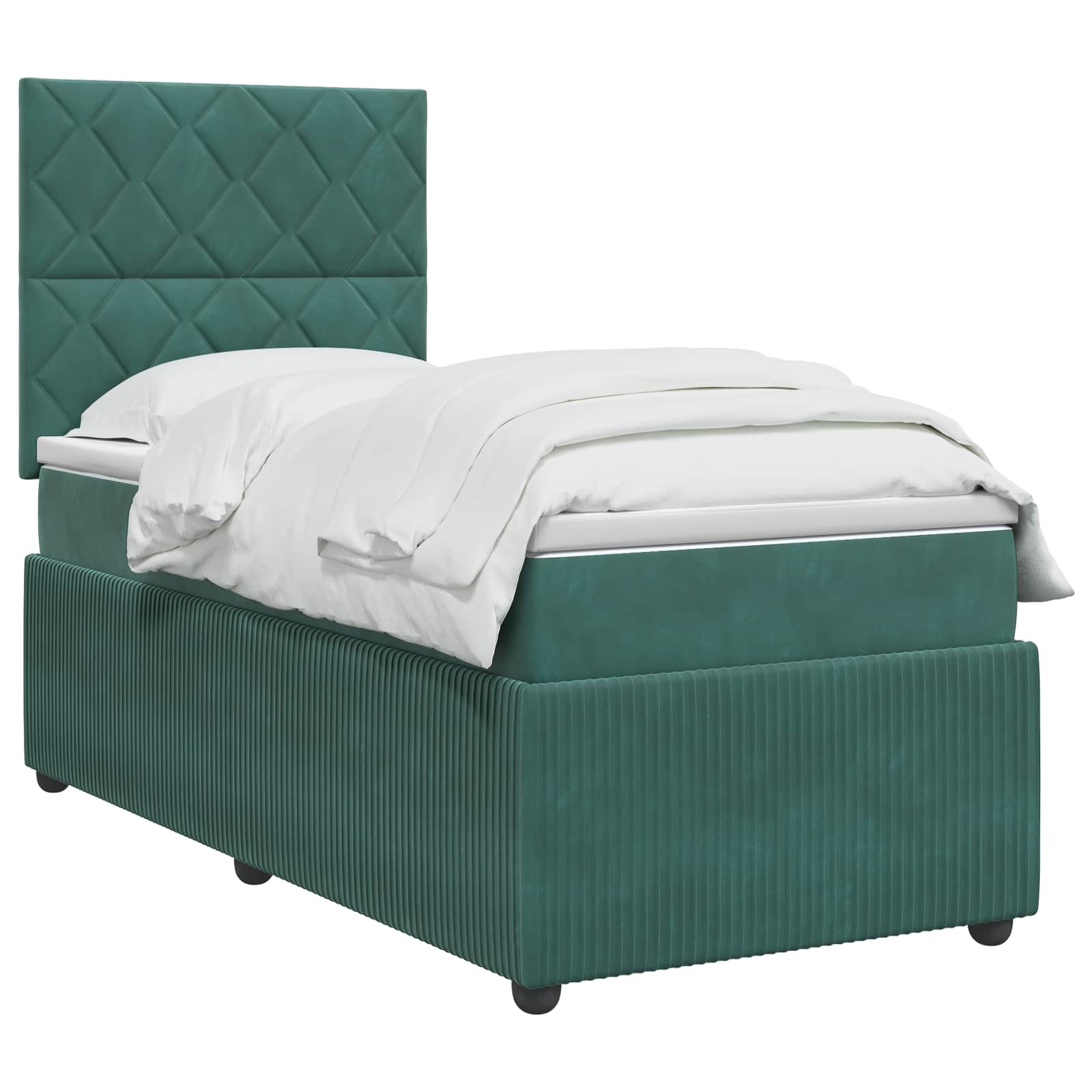 Boxspring krevet s madracem Tamnozelena 80 x 200 cm Baršun
