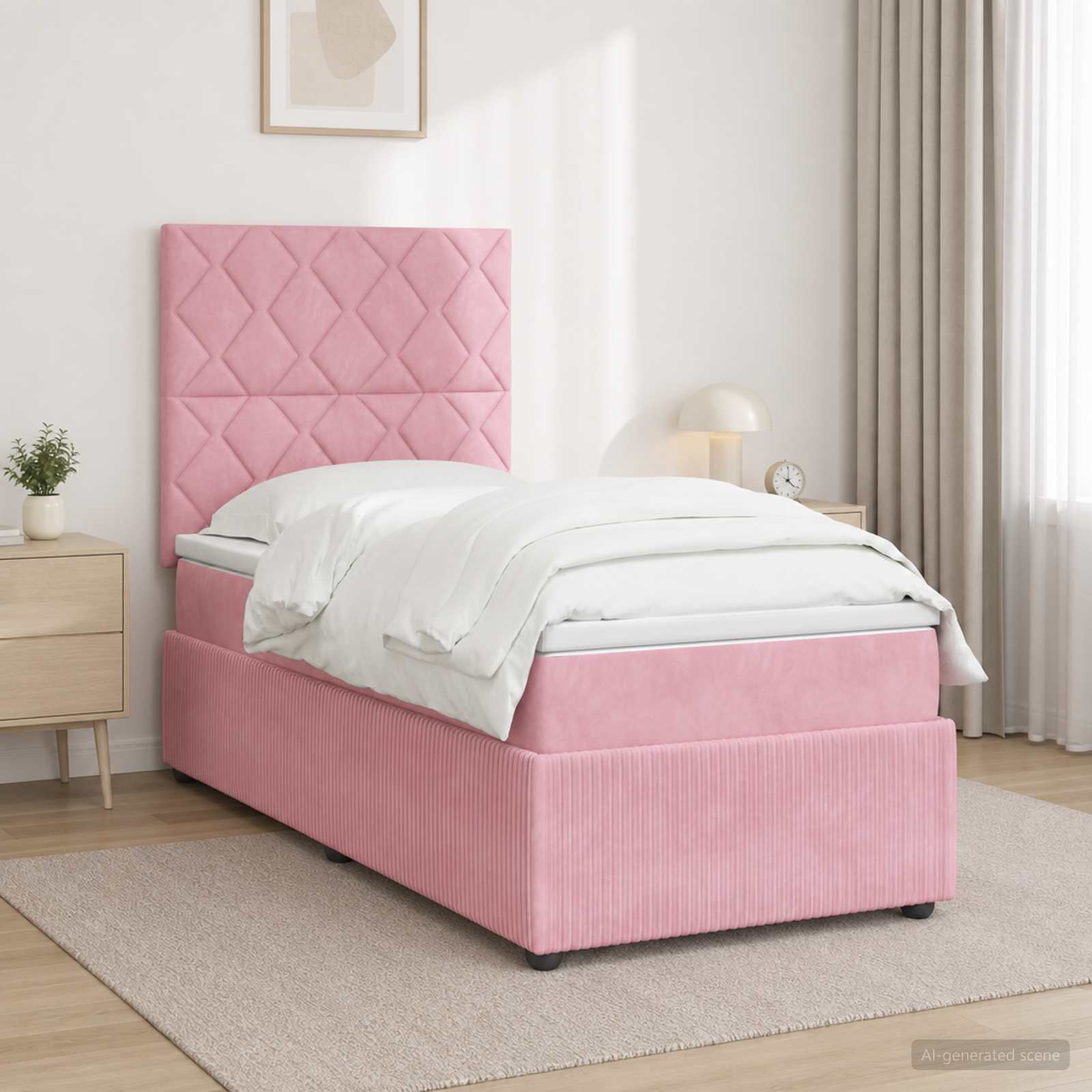 Boxspring krevet s madracem Ružičasta 80 x 200 cm Baršun