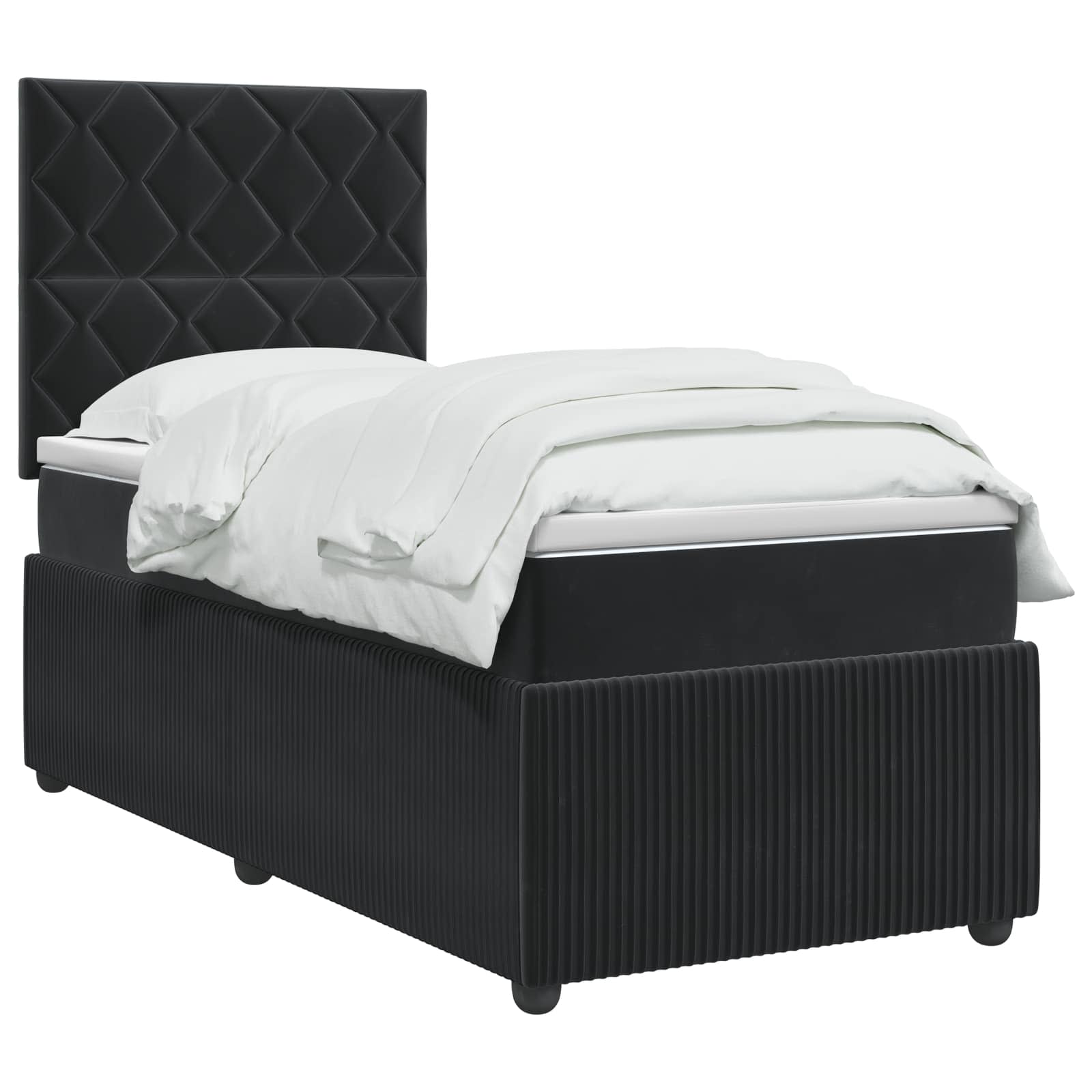 Boxspring krevet s madracem Crna 90 x 190 cm Baršun