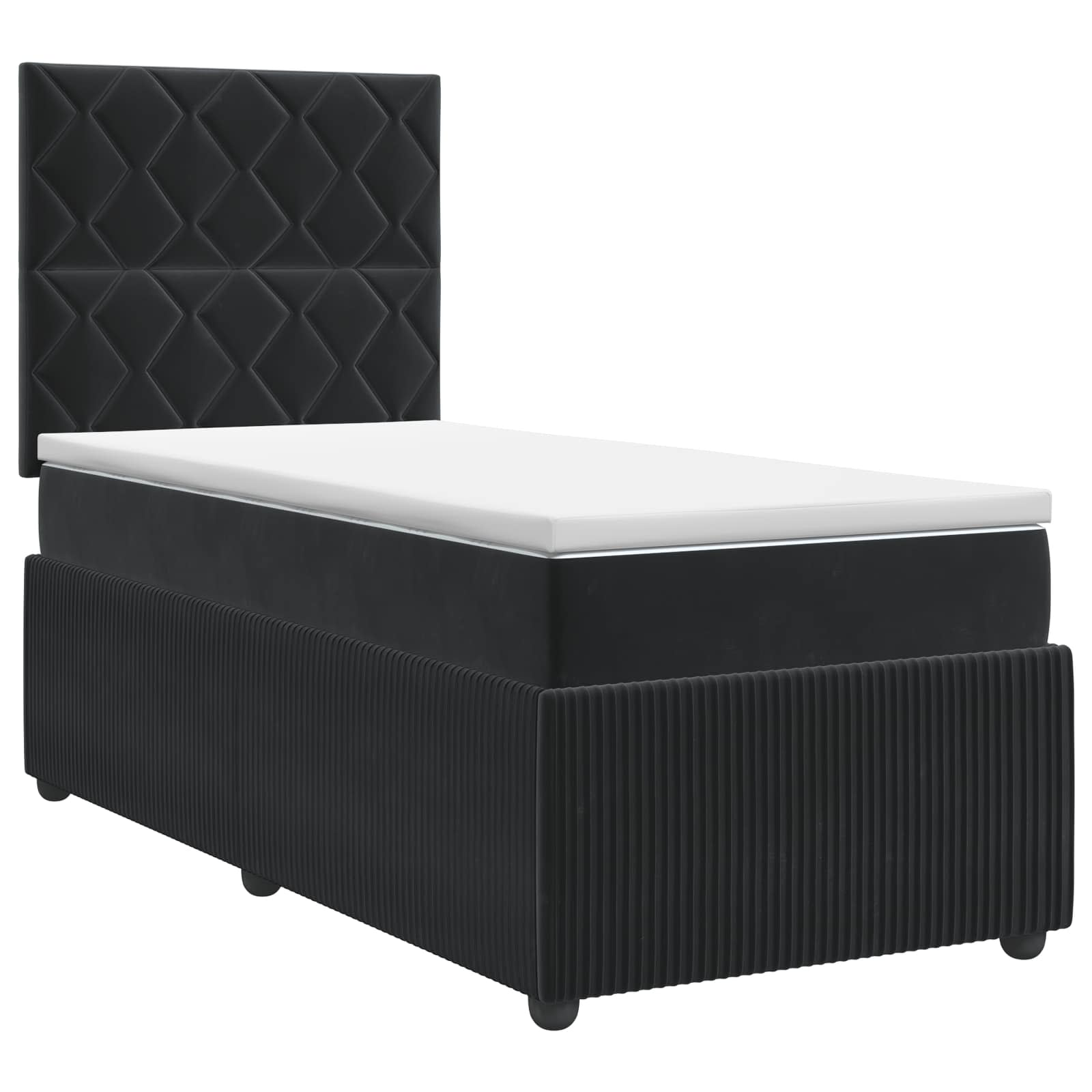 Boxspring krevet s madracem Crna 90 x 200 cm Baršun