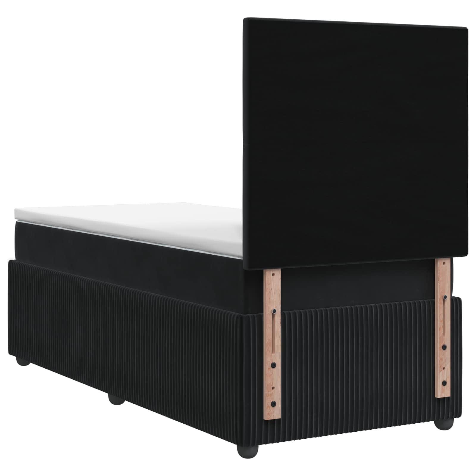 Boxspring krevet s madracem Crna 90 x 200 cm Baršun