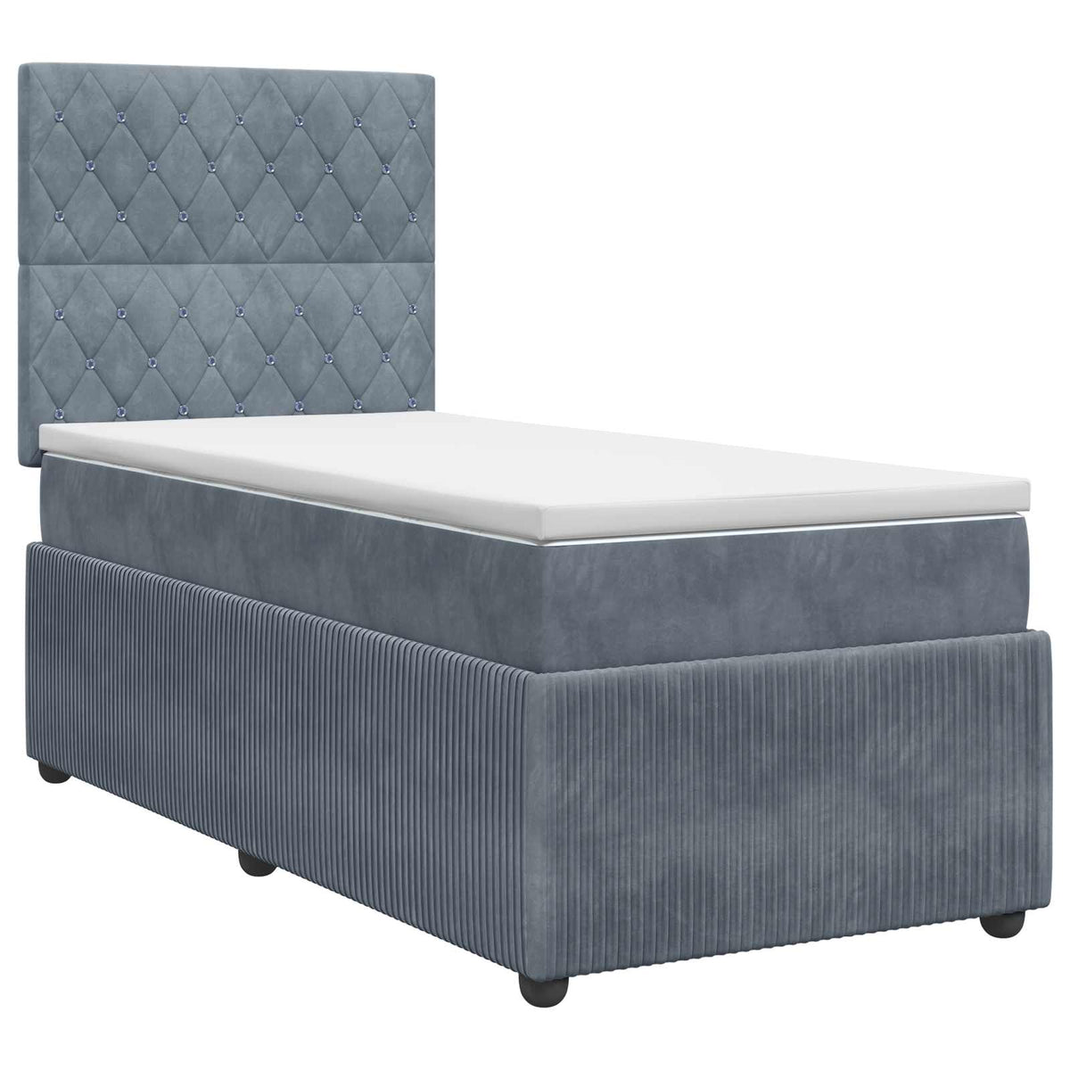 Boxspring krevet s madracem Tamnosiva 100 x 200 cm Baršun