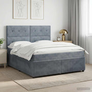Boxspring krevet s madracem Tamnosiva 180 x 200 cm Baršun