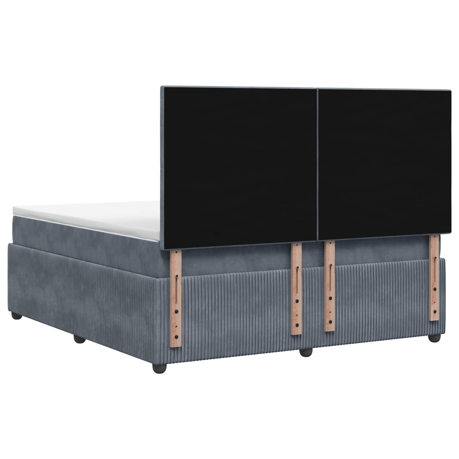 Boxspring krevet s madracem Tamnosiva 180 x 200 cm Baršun
