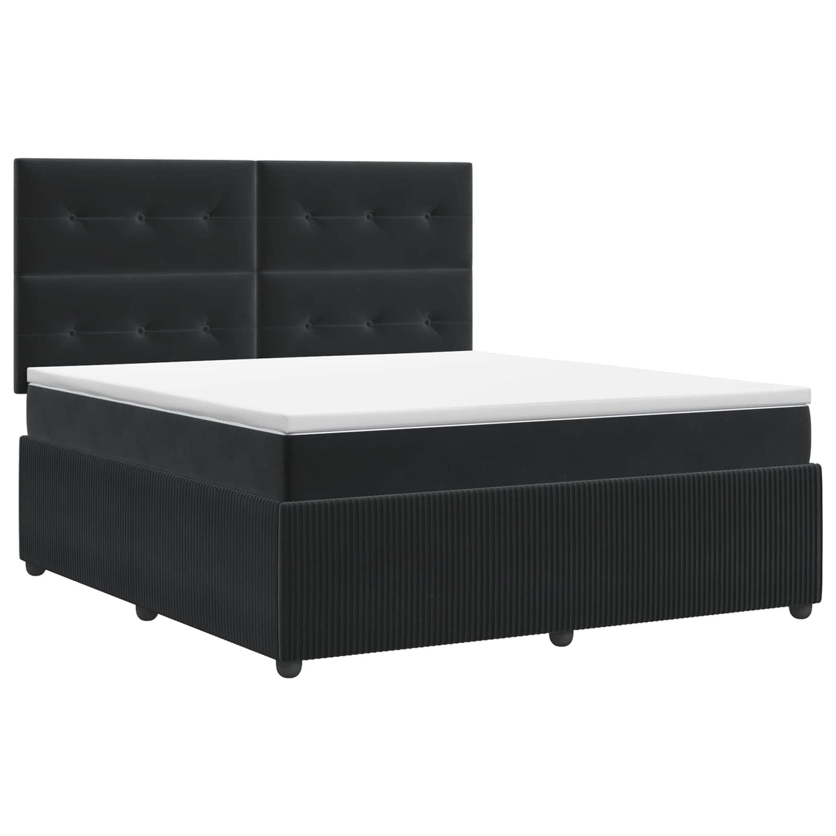 Boxspring krevet s madracem Crna 180 x 200 cm Baršun