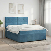 Boxspring krevet s madracem Plava 160 x 200 cm Baršun